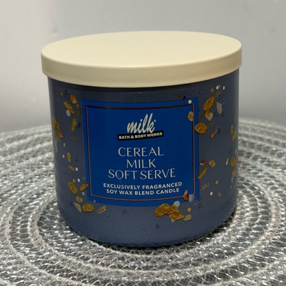 BBW Cereal Milk Soft Serve 3 Wick Candle NWT